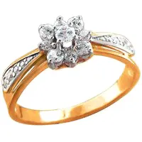 Кольцо с 19 фианитами из серебра 01К156552РА Эстет