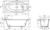 Ванна Эстет Венеция 170x80 из литьевого мрамора