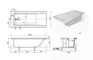 Ванна из искусственного камня Эстет Delta 160А slim ФР-00015334 160x70x46