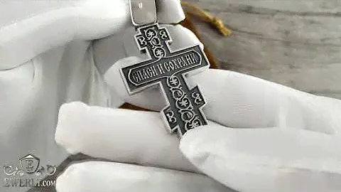 Крест православный серебряный мужской большой, купить крестик с распятием из серебра 925 пробы.