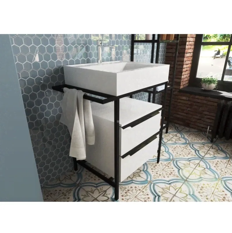 Тумба напольная Эстет Comfort Loft 70 с раковиной Черный